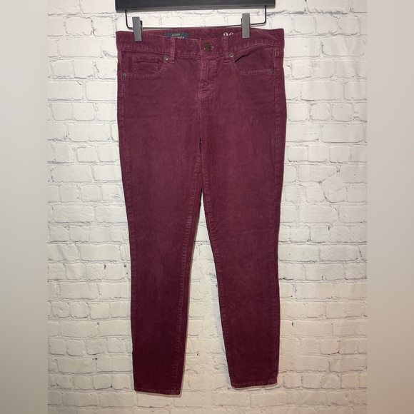 J. Crew Pants - J.Crew Toothpick size 26 burgundy corduroy